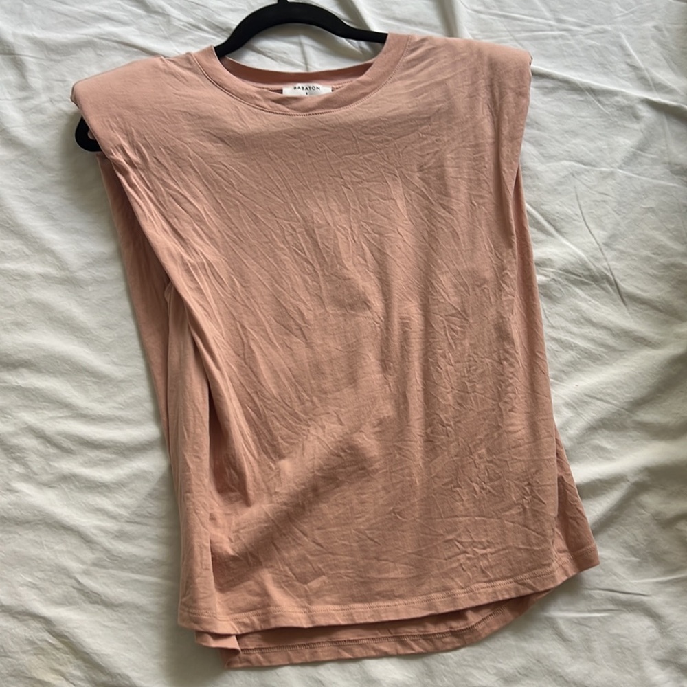 Aritzia Babaton shoulder pad tank - nude